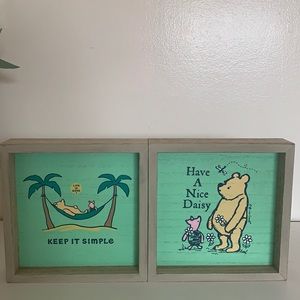 Life is good Winnie The Pooh Wood Table Top Decor Pictures. Brand New.